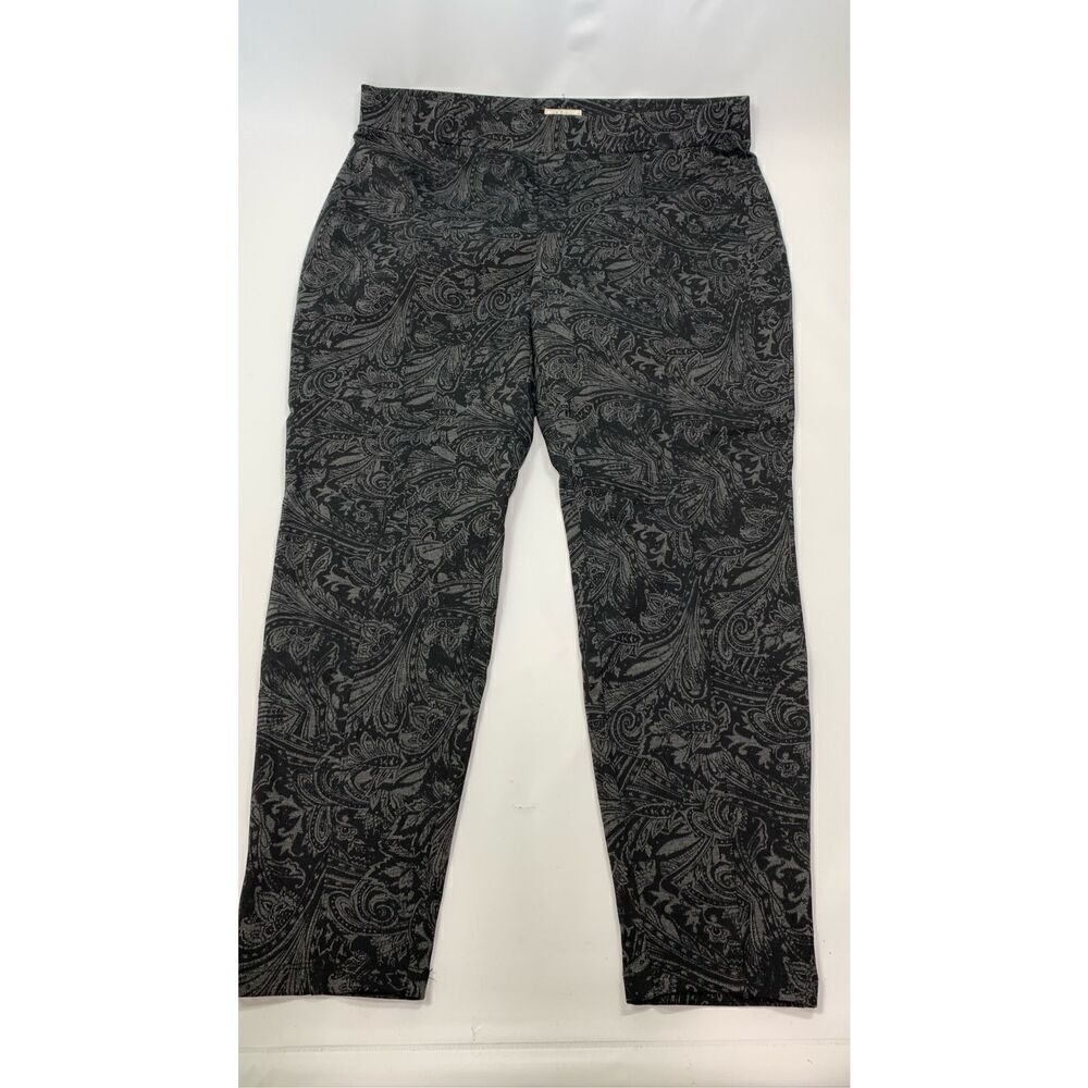 6—Style & Co Women’s Paisley Allover Print Straight-Leg Pants Black/Gray Size XX
